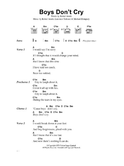 boys don't cry lyrics|The Cure .